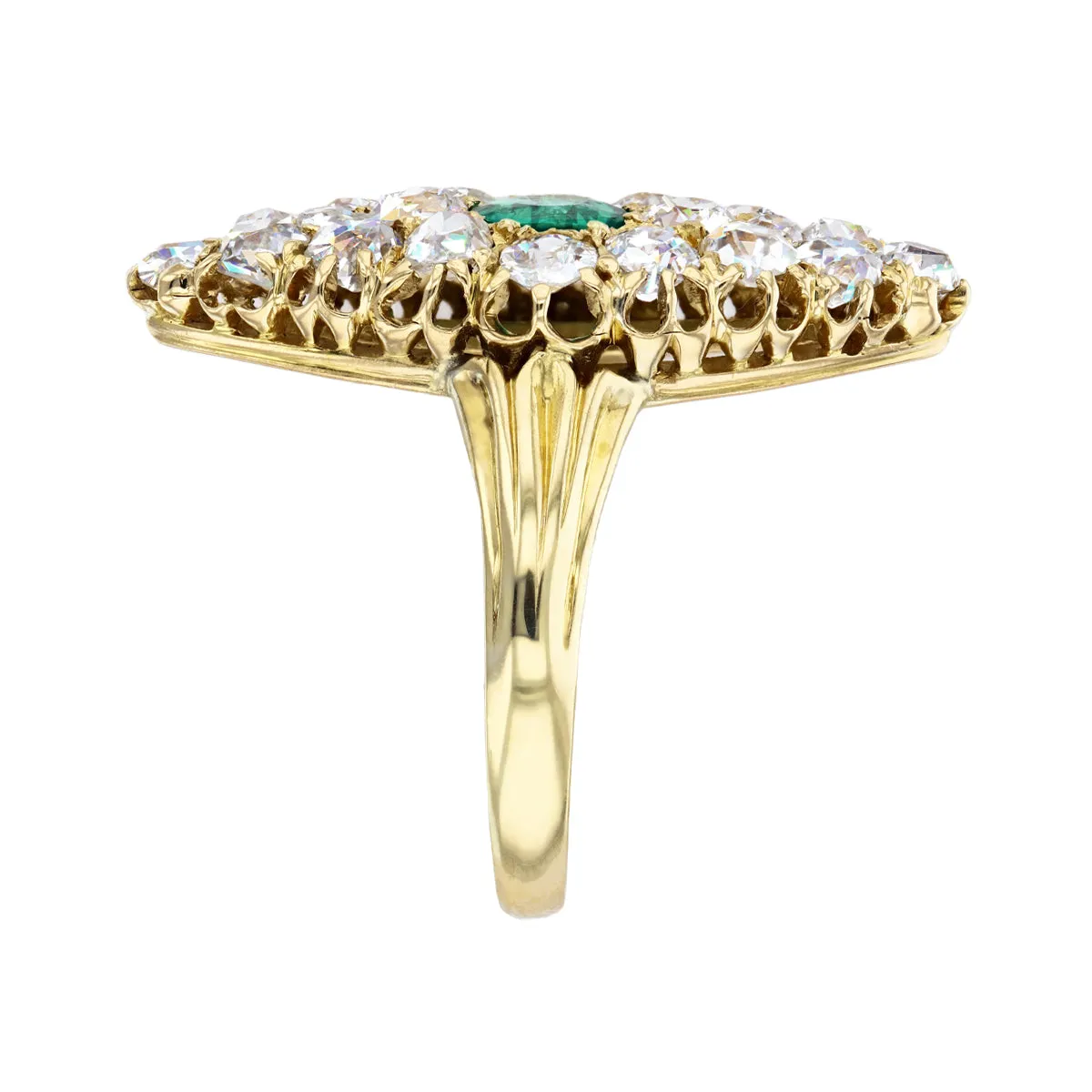 Early 20th Century Diamond & Emerald Ring | Pre-Loved | 18K Yellow Gold