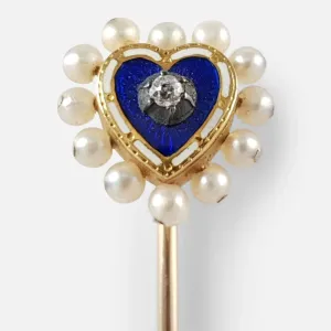 Edwardian Heart Shaped Stick Pin