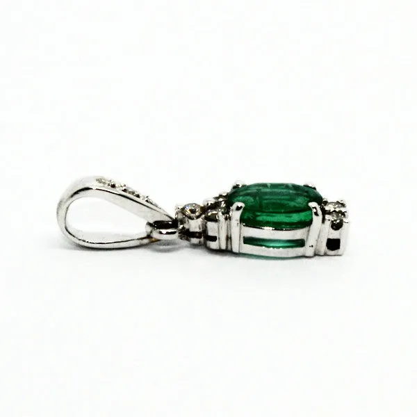 Emerald & Double Diamond Station Pendant Ad No.0613