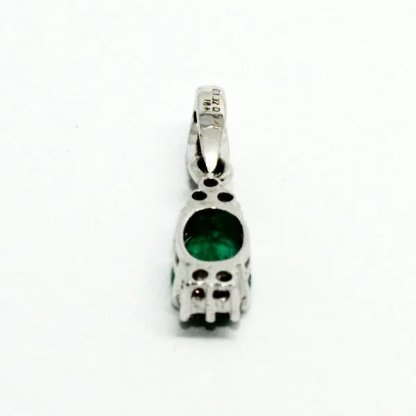 Emerald & Double Diamond Station Pendant Ad No.0613