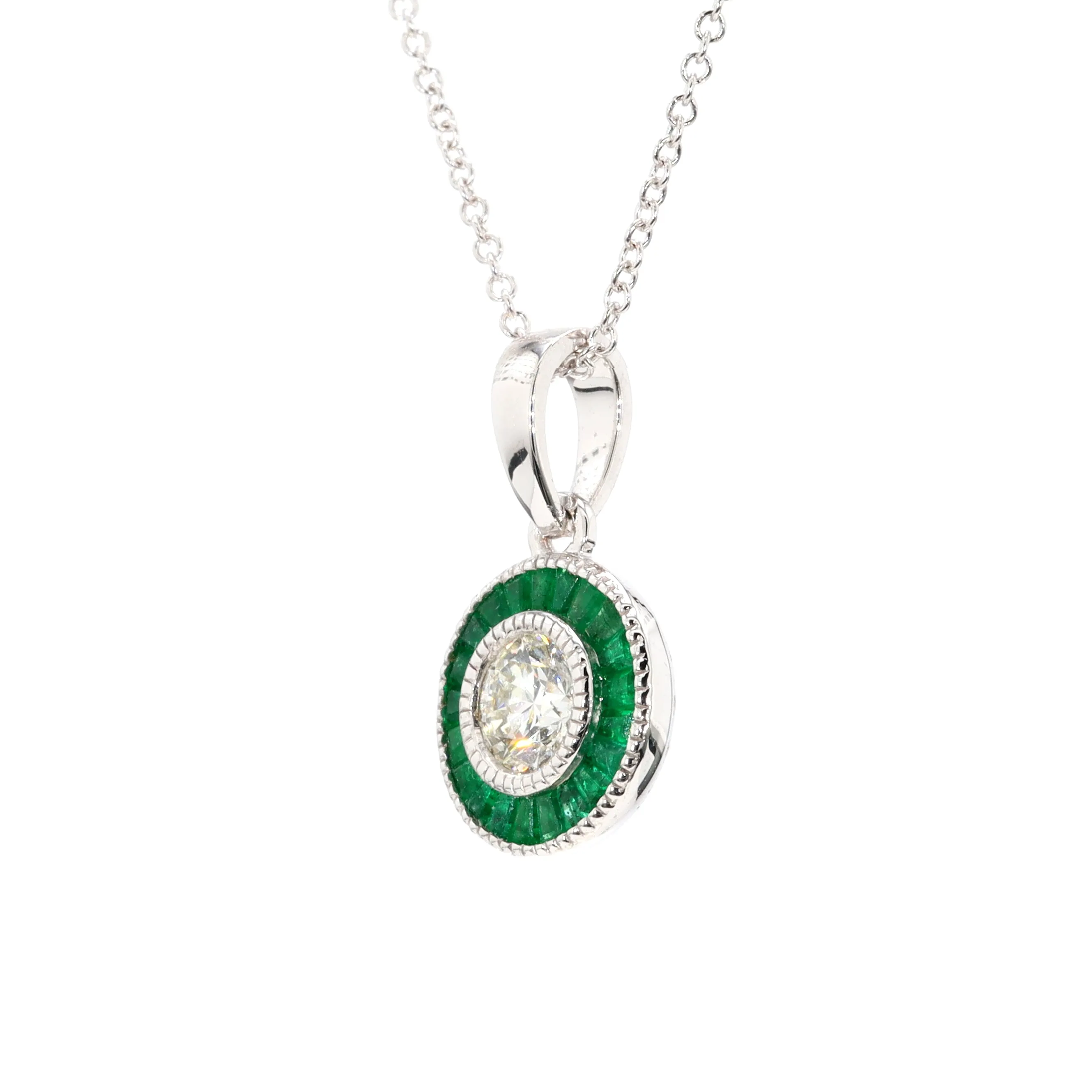 Emerald and Diamond Pendant