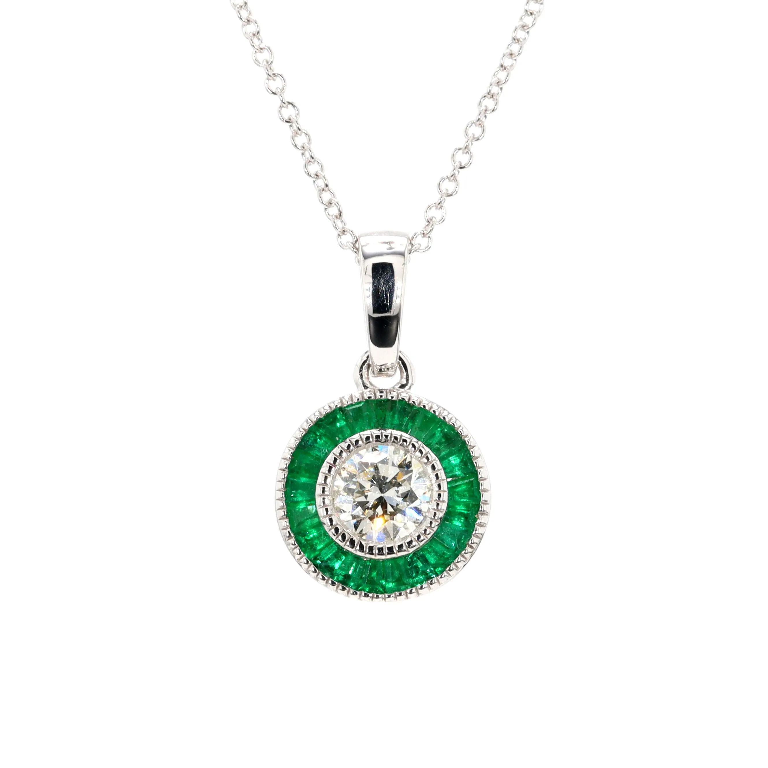 Emerald and Diamond Pendant