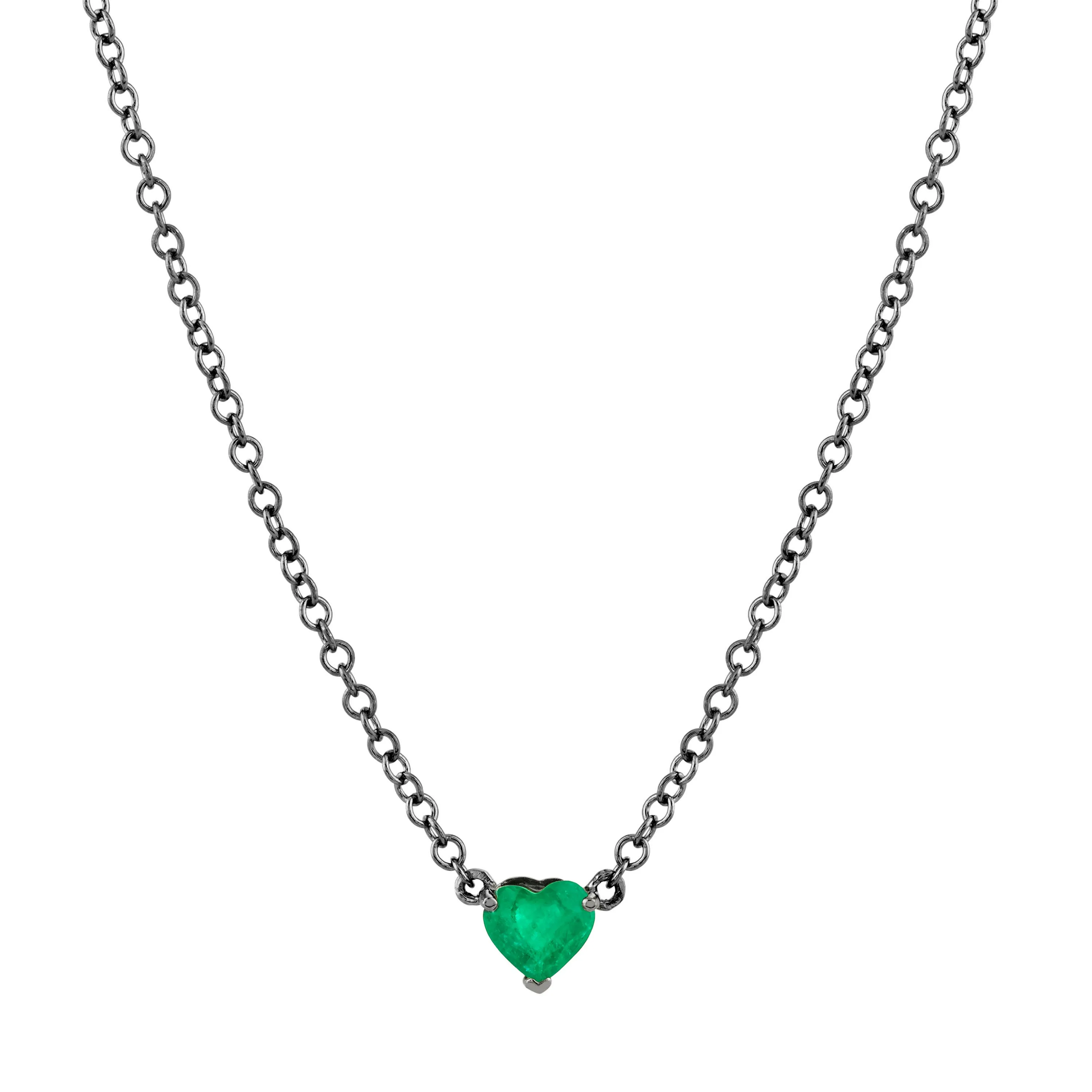 EMERALD BABY HEART NECKLACE