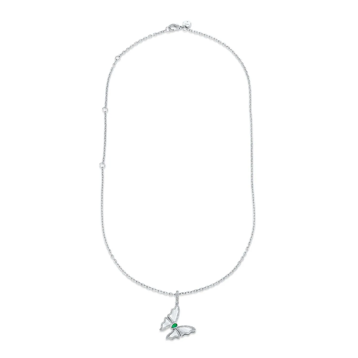 EMERALD BUTTERFLY PENDANT NECKLACE