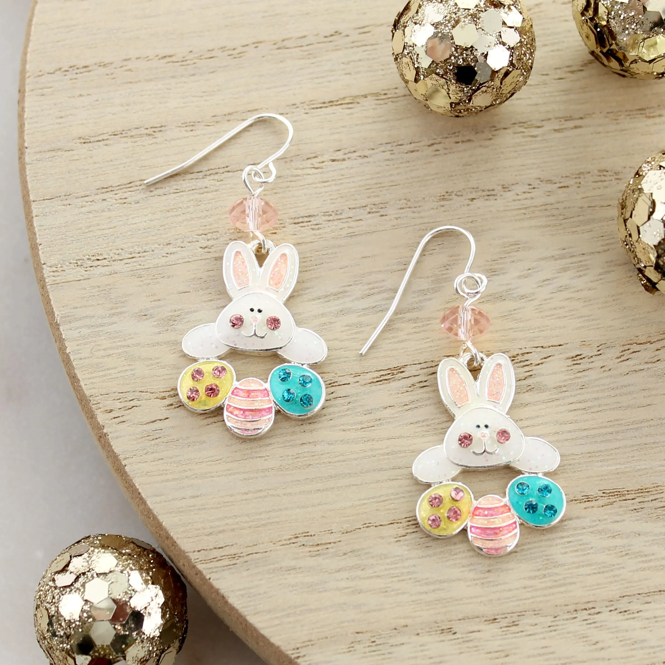 Enamel Easter Bunny & Egg Earrings