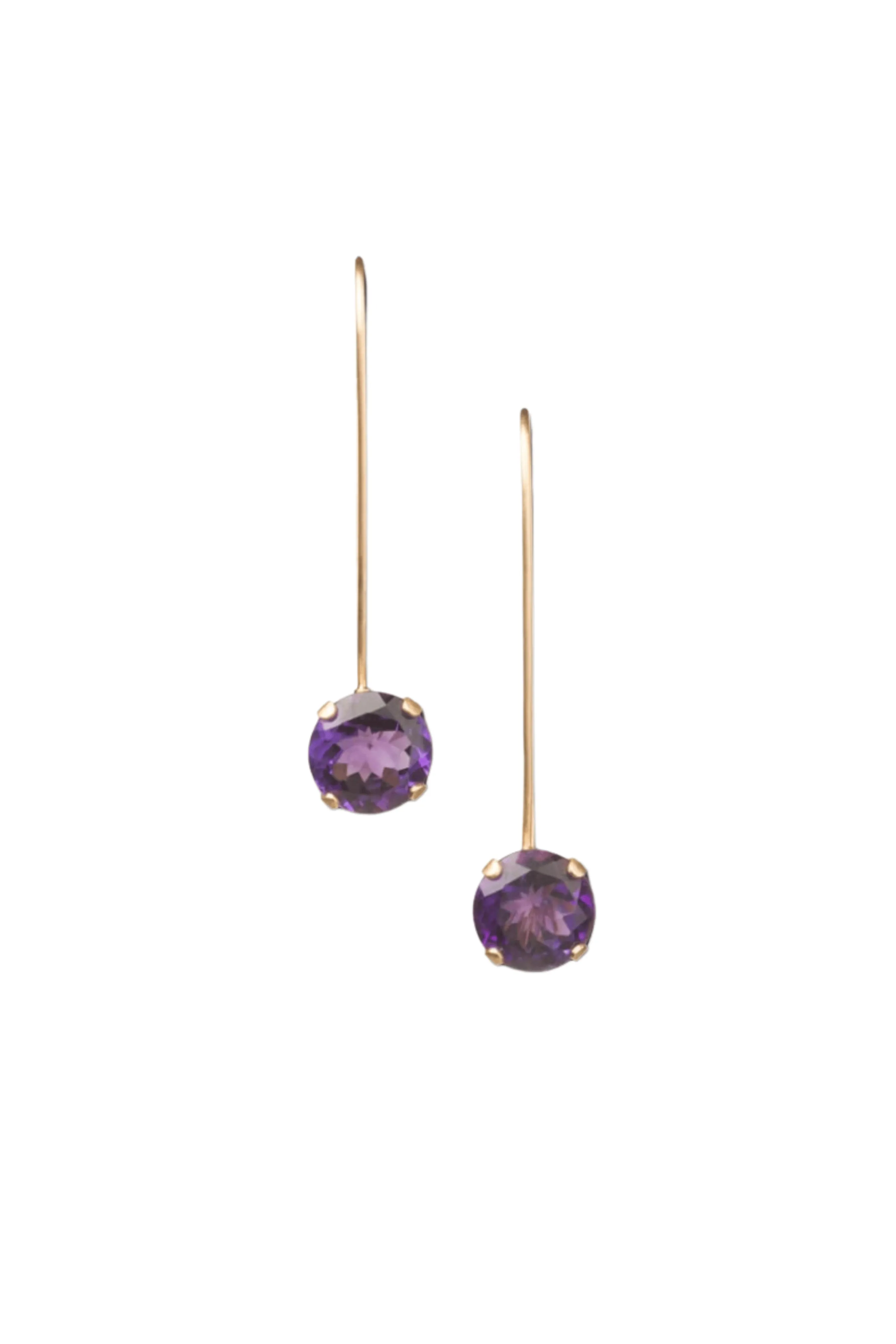 Essential Long Drop Amethyst Earrings