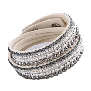 Fashion Multilayer Rhinestone Leather Crystal Wrap Bracelet