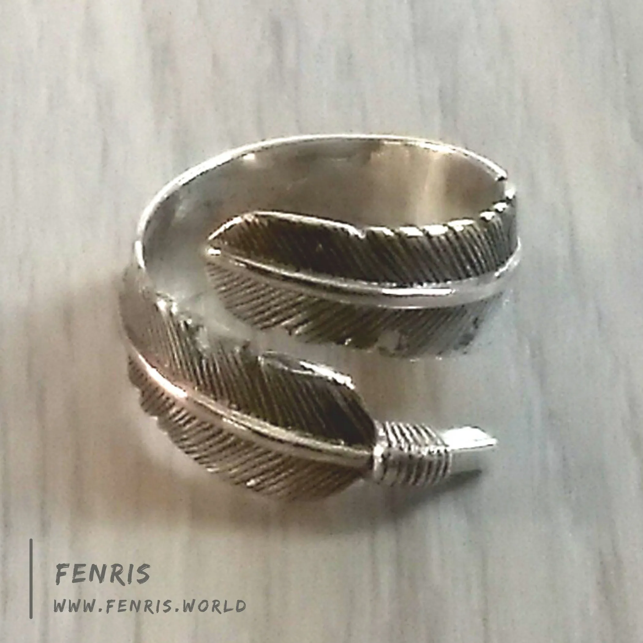 Feather Ring 925 Sterling Silver Spiral Mens & Womens