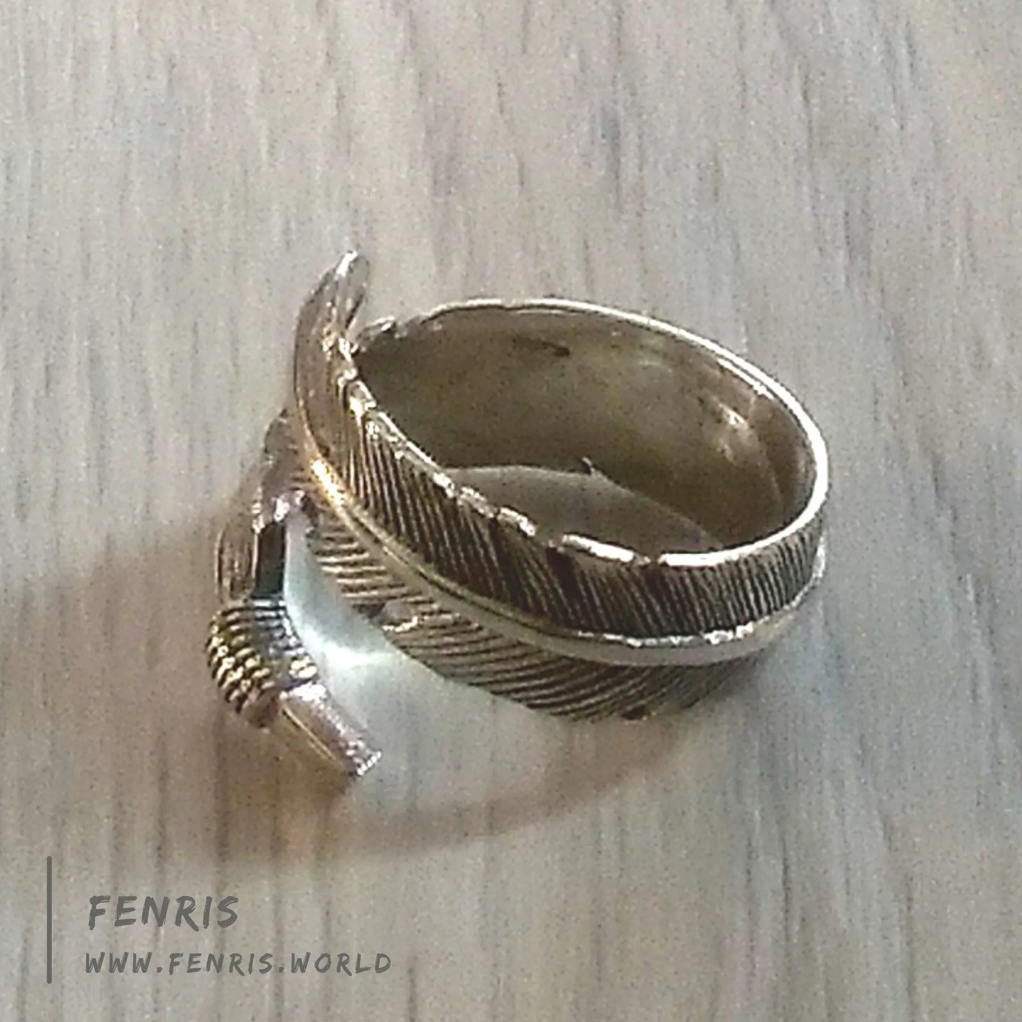 Feather Ring 925 Sterling Silver Spiral Mens & Womens