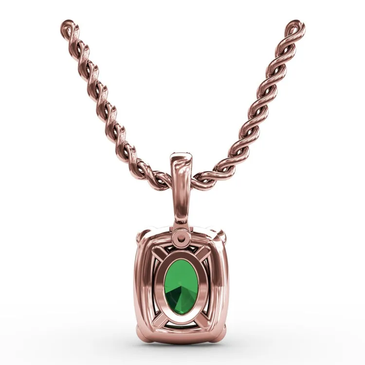 Feel The Elegance Emerald and Diamond Pendant