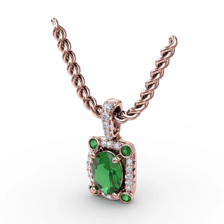 Feel The Elegance Emerald and Diamond Pendant