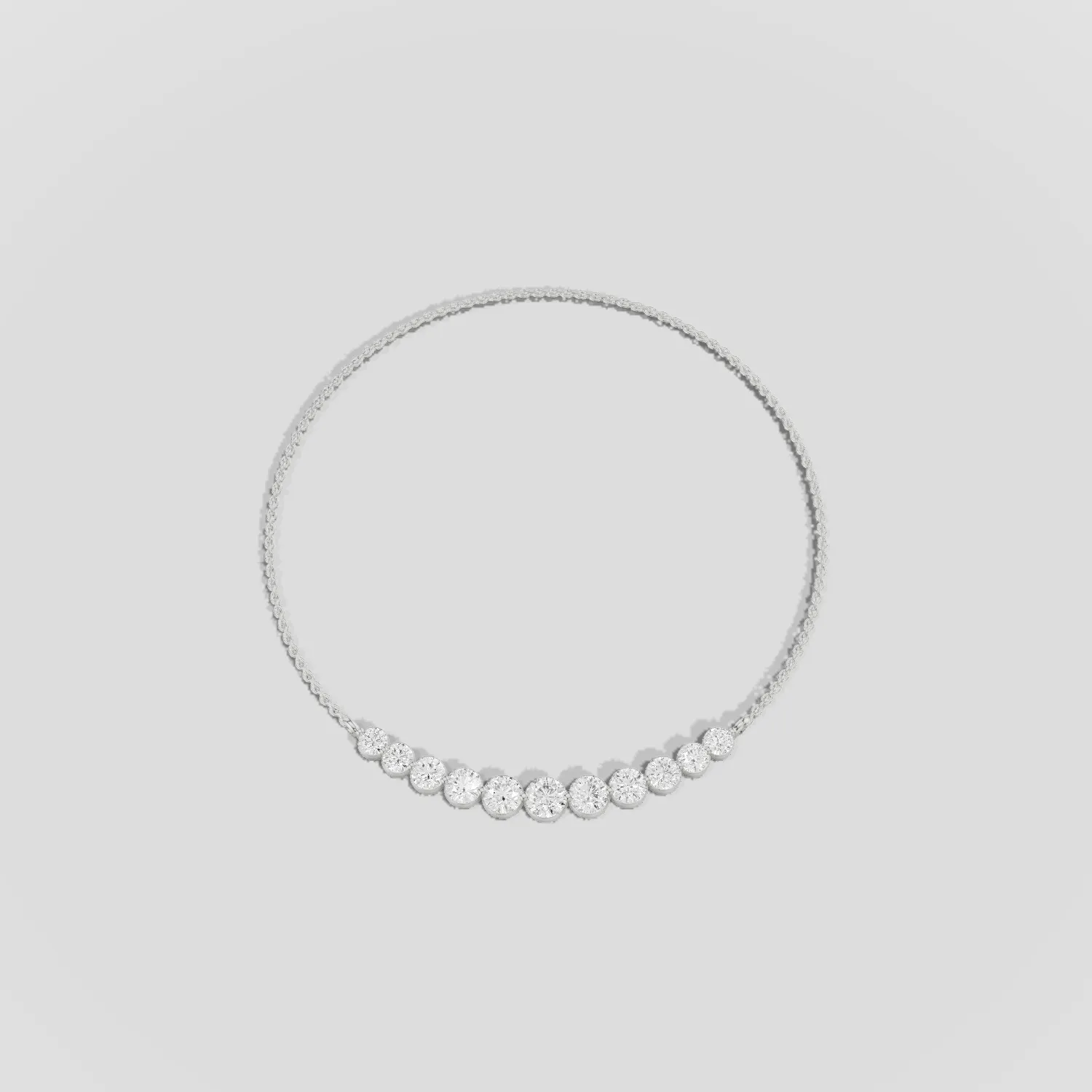 Floating Lab Grown Diamonds Riviera Necklace-Round