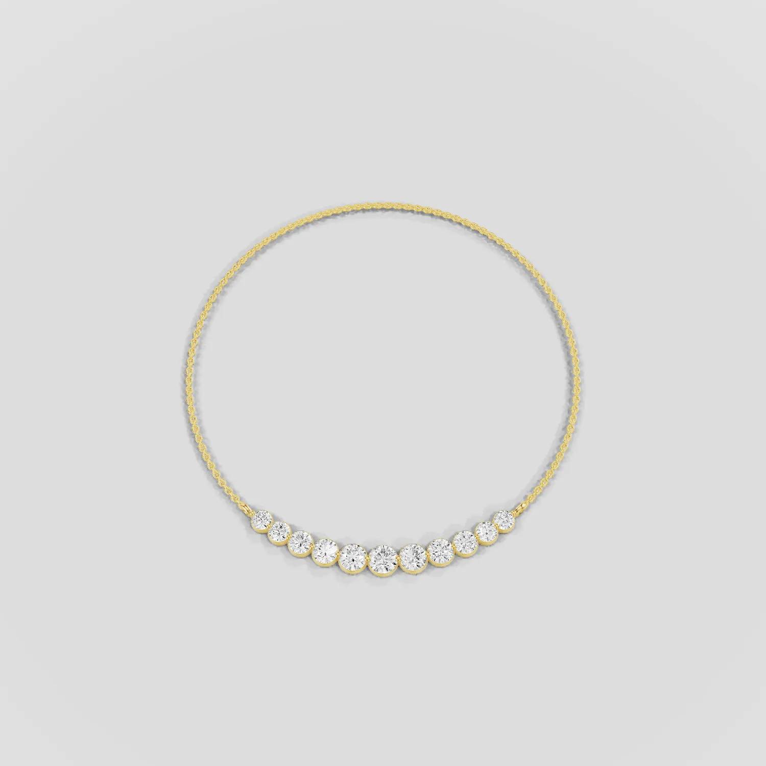 Floating Lab Grown Diamonds Riviera Necklace-Round