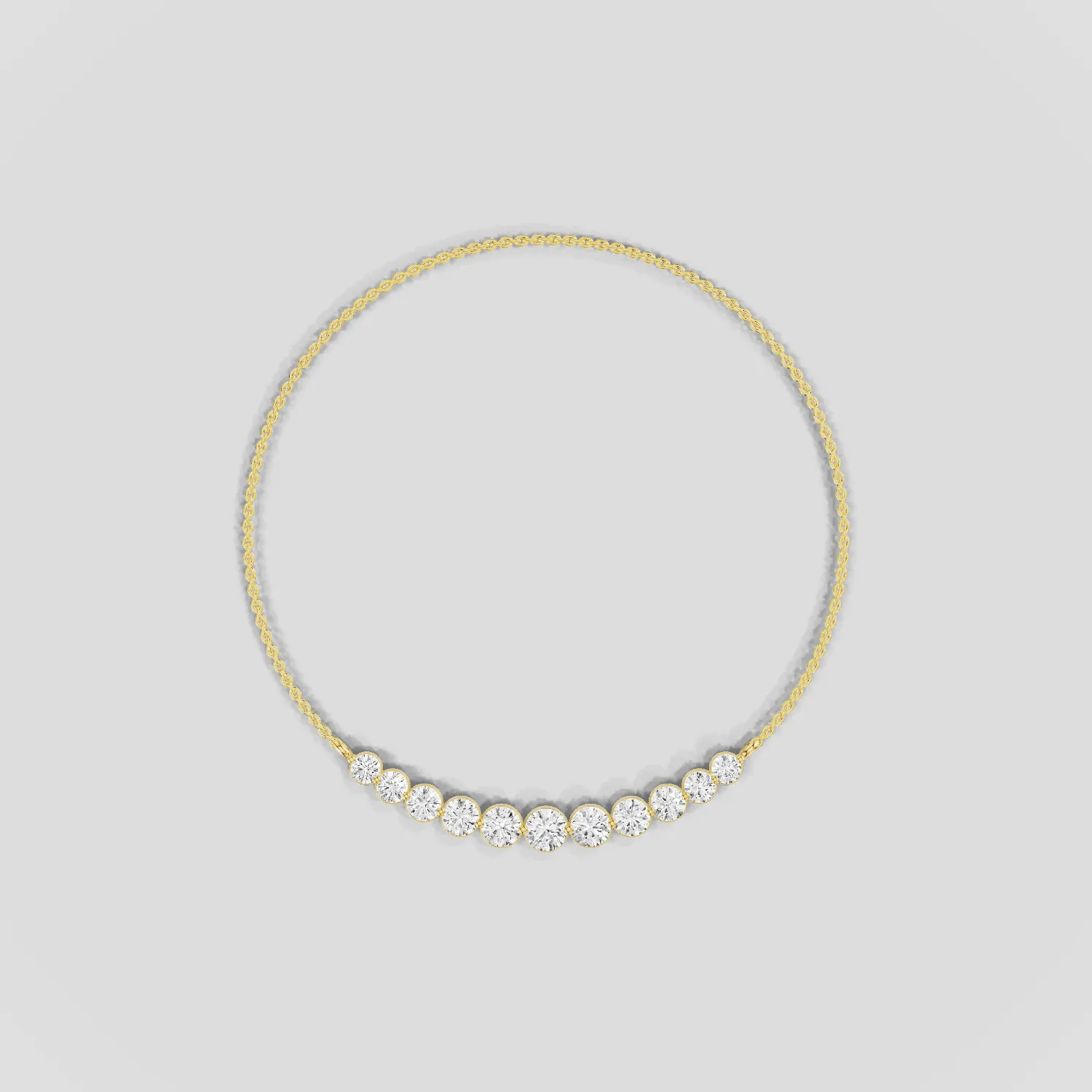 Floating Lab Grown Diamonds Riviera Necklace-Round