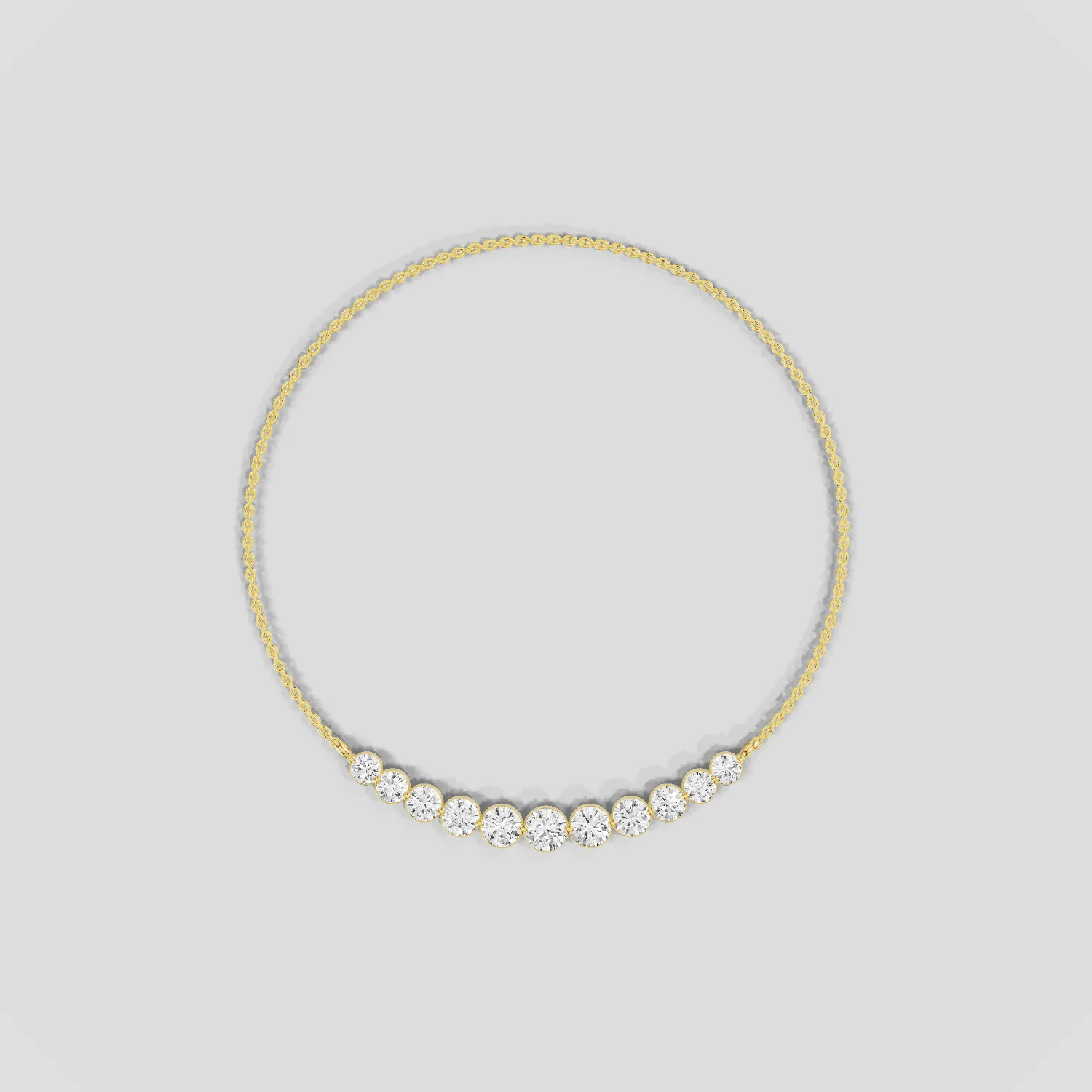 Floating Lab Grown Diamonds Riviera Necklace-Round