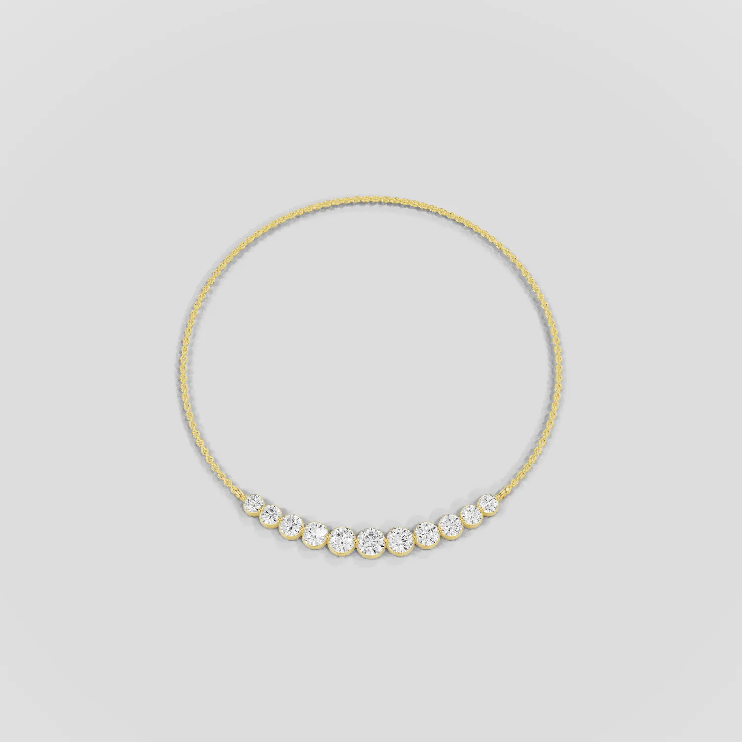 Floating Lab Grown Diamonds Riviera Necklace-Round