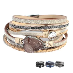 Gabbie Leather Unisex Wrap Bangle Bracelet