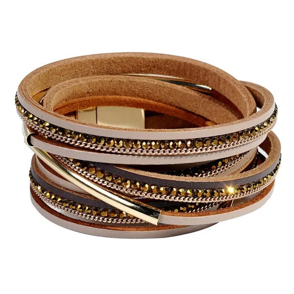 Gabbie Leather Unisex Wrap Bangle Bracelet