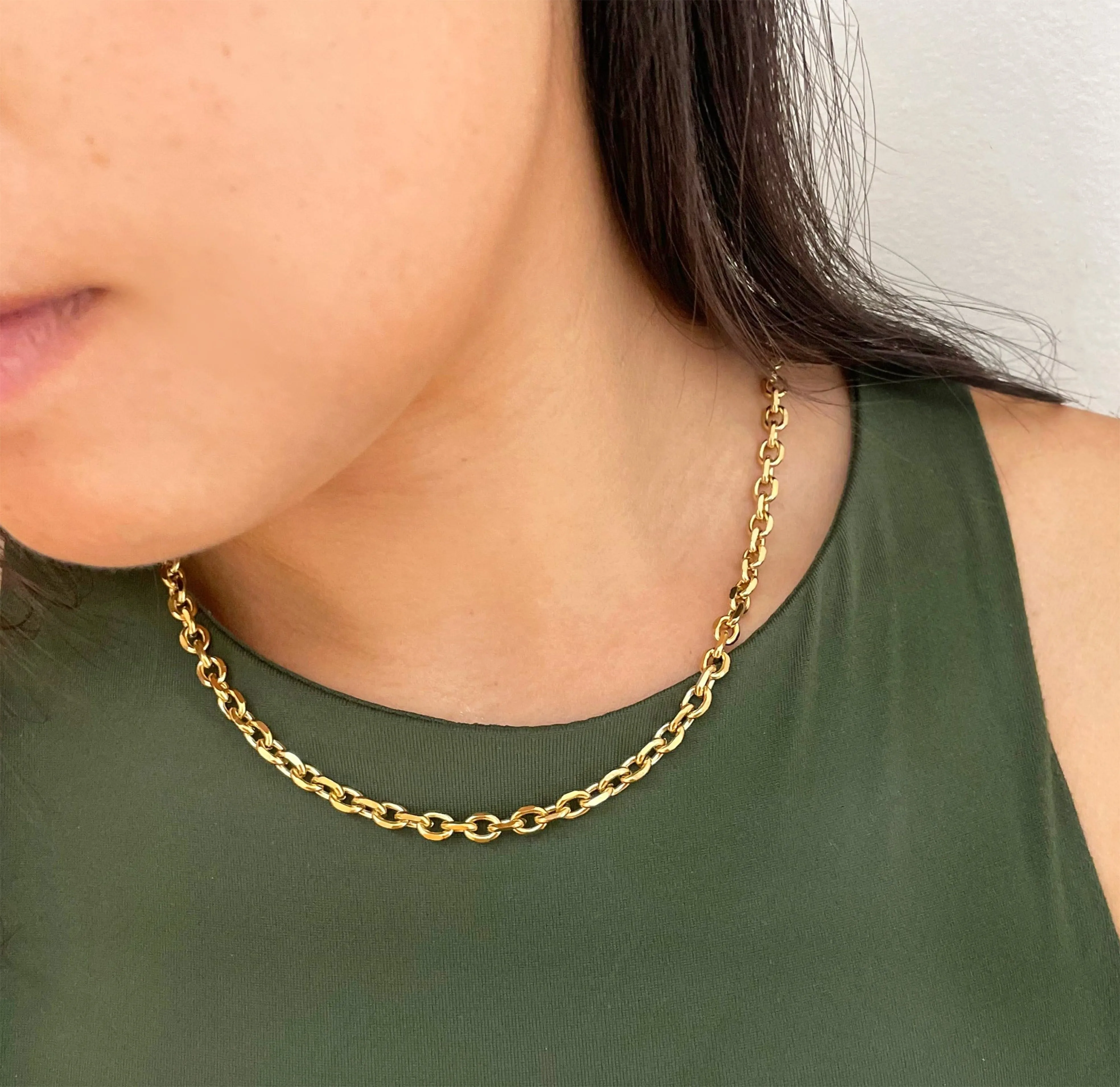 GENEVIEVE GOLD CABLE CHAIN NECKLACE