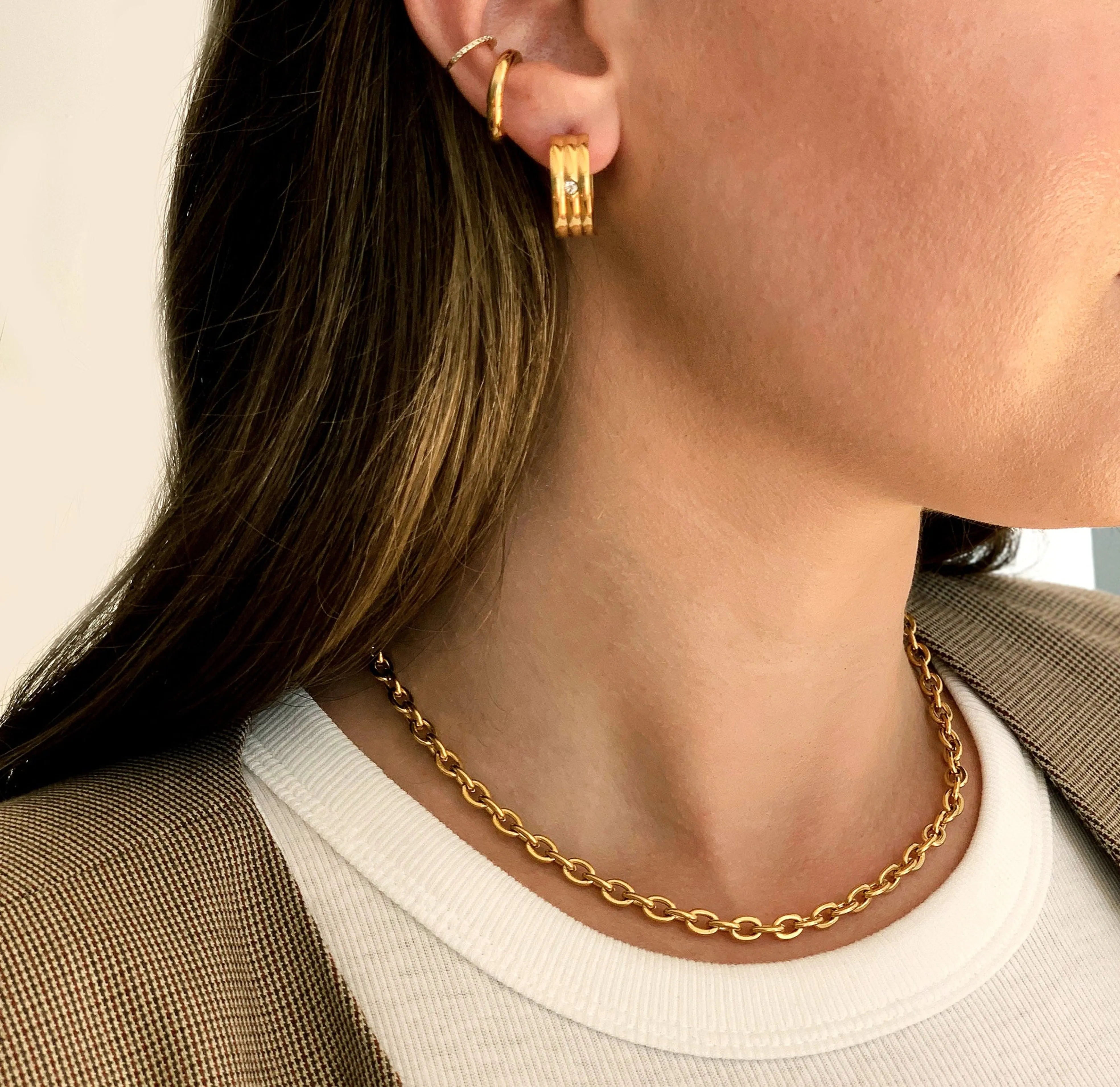 GENEVIEVE GOLD CABLE CHAIN NECKLACE