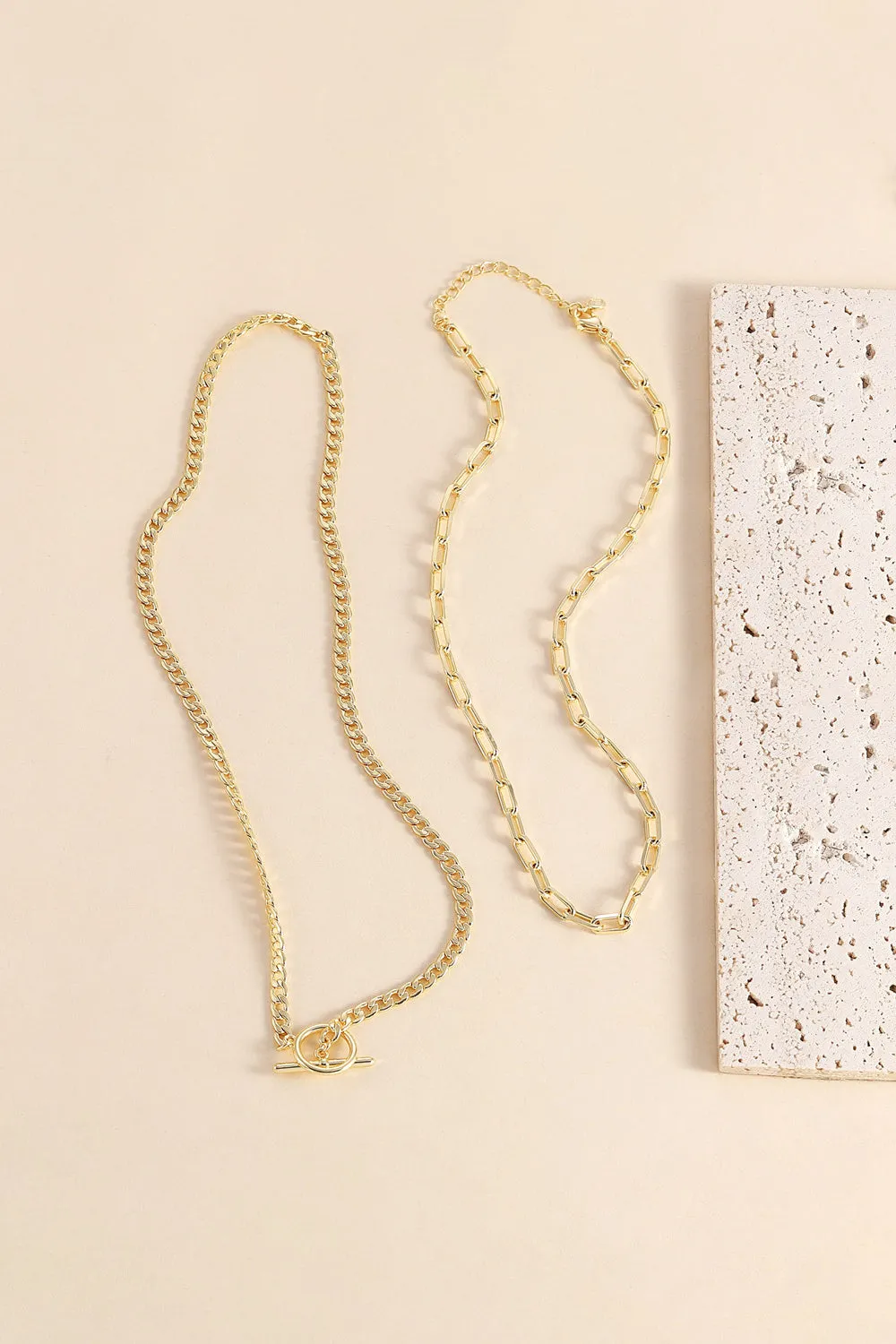 Geometric Paperclip Chain Necklace