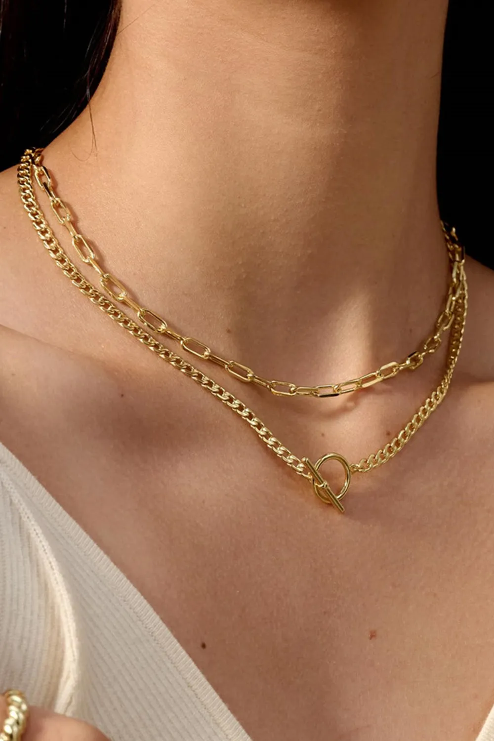 Geometric Paperclip Chain Necklace