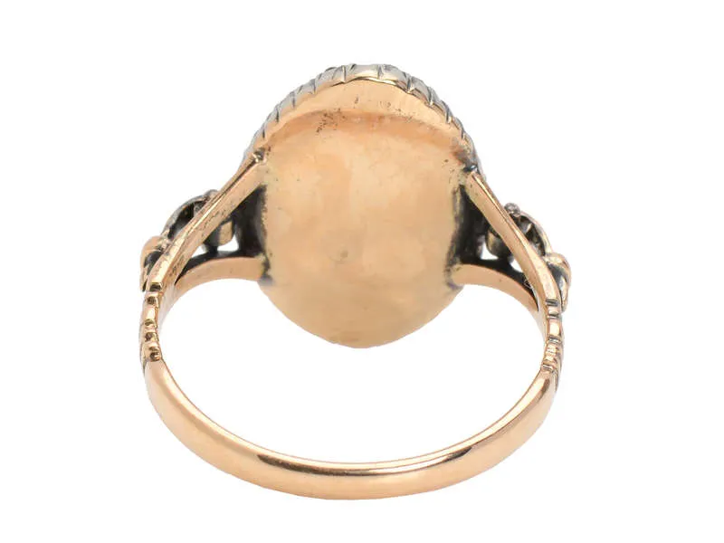 Georgian Foiled Citrine Diamond Ring