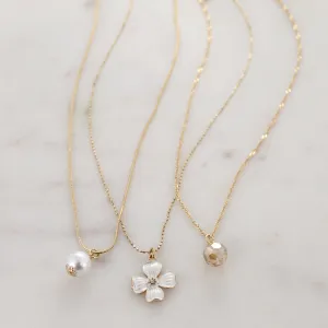 Glitzy Gold Dogwood Trio Necklace Set