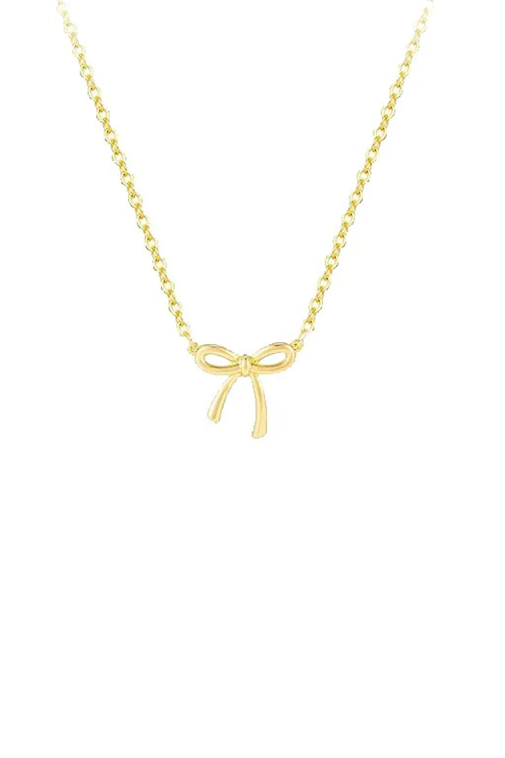 Gold Bow Pendant Necklace