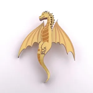 Gold Dragon - Mini Brooch - Set of 2