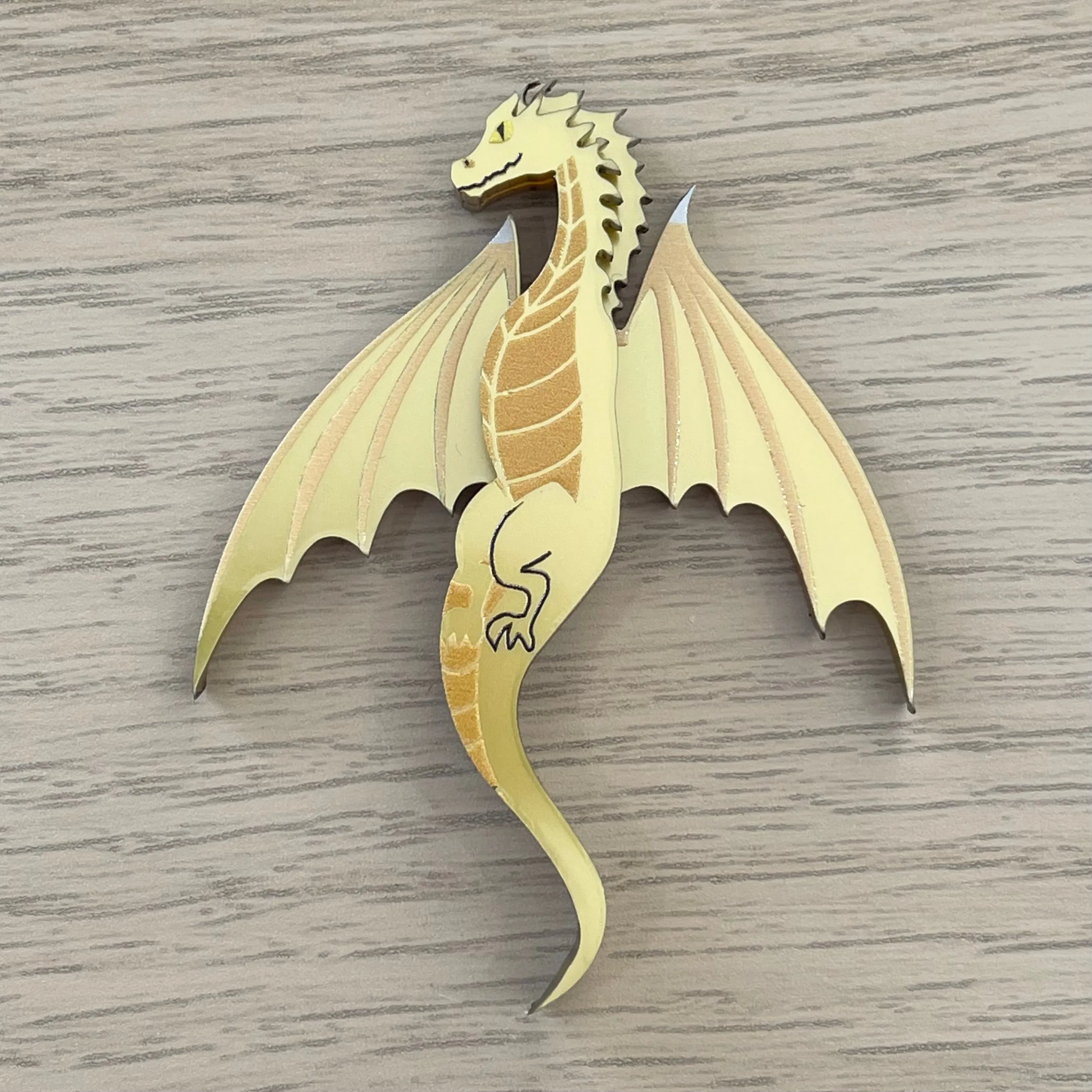 Gold Dragon - Mini Brooch - Set of 2