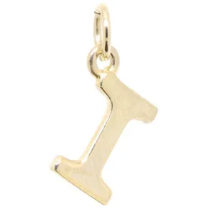 Gold Initial letter I Charm