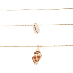 Gold Shell Layer Necklace 3 Pack