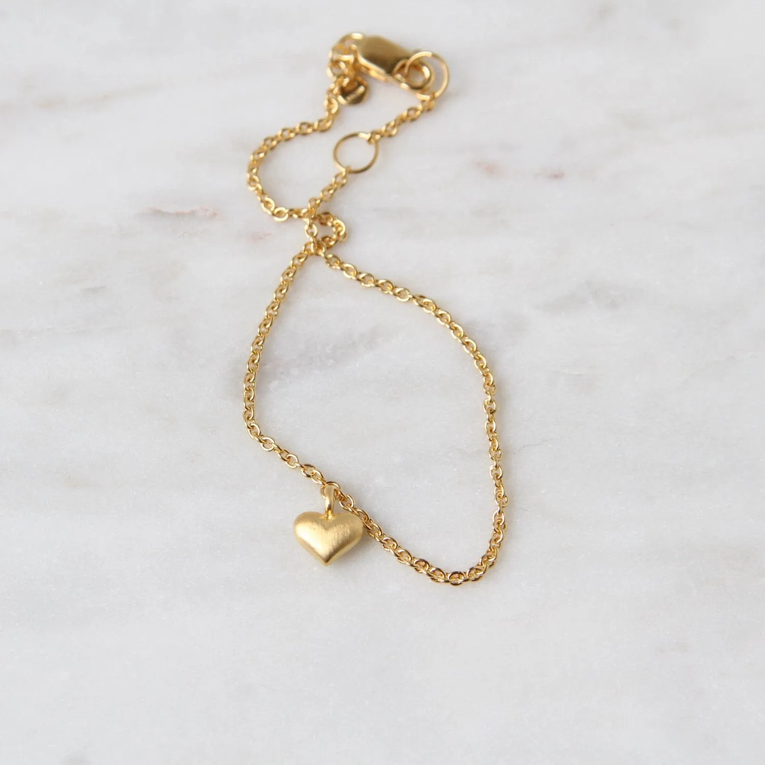 Gold Vermeil Puffed Heart Bracelet