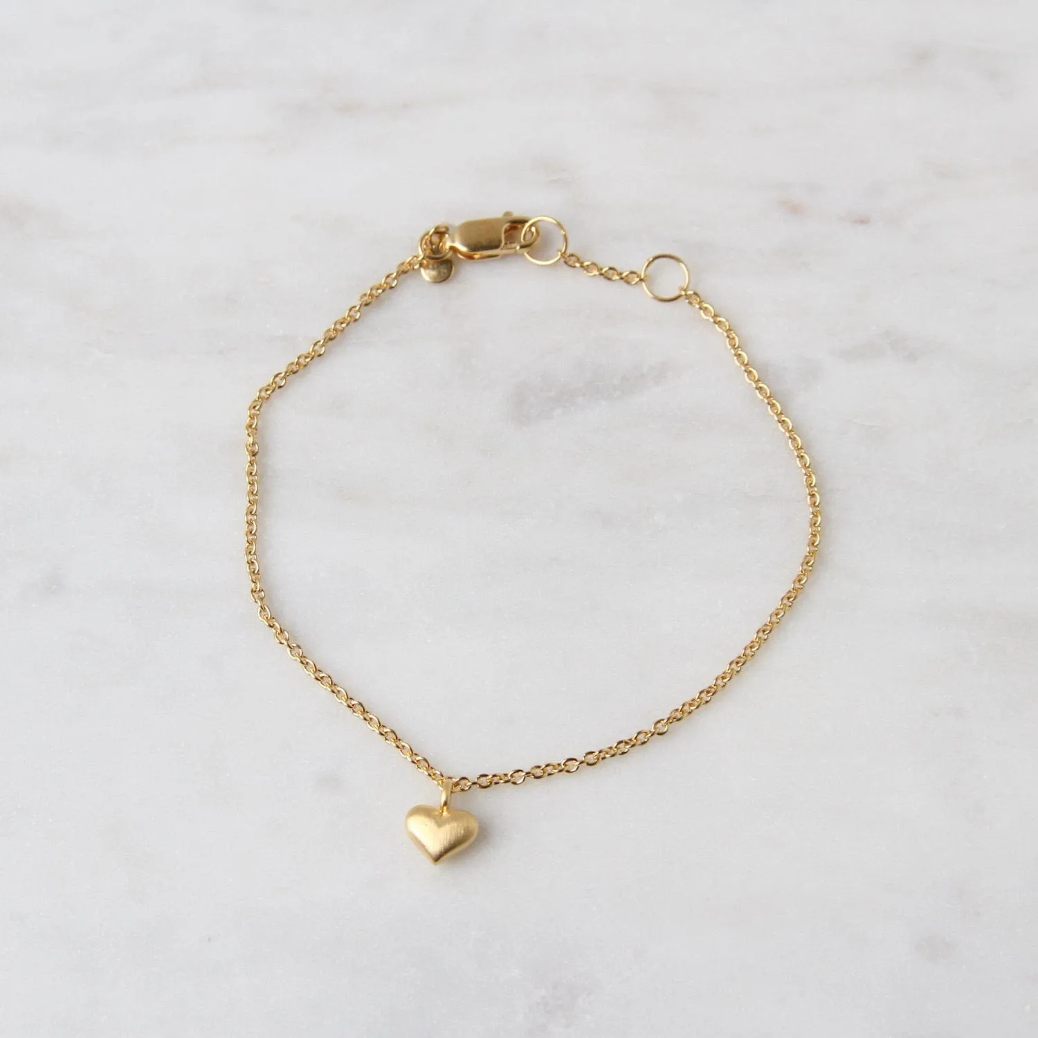 Gold Vermeil Puffed Heart Bracelet