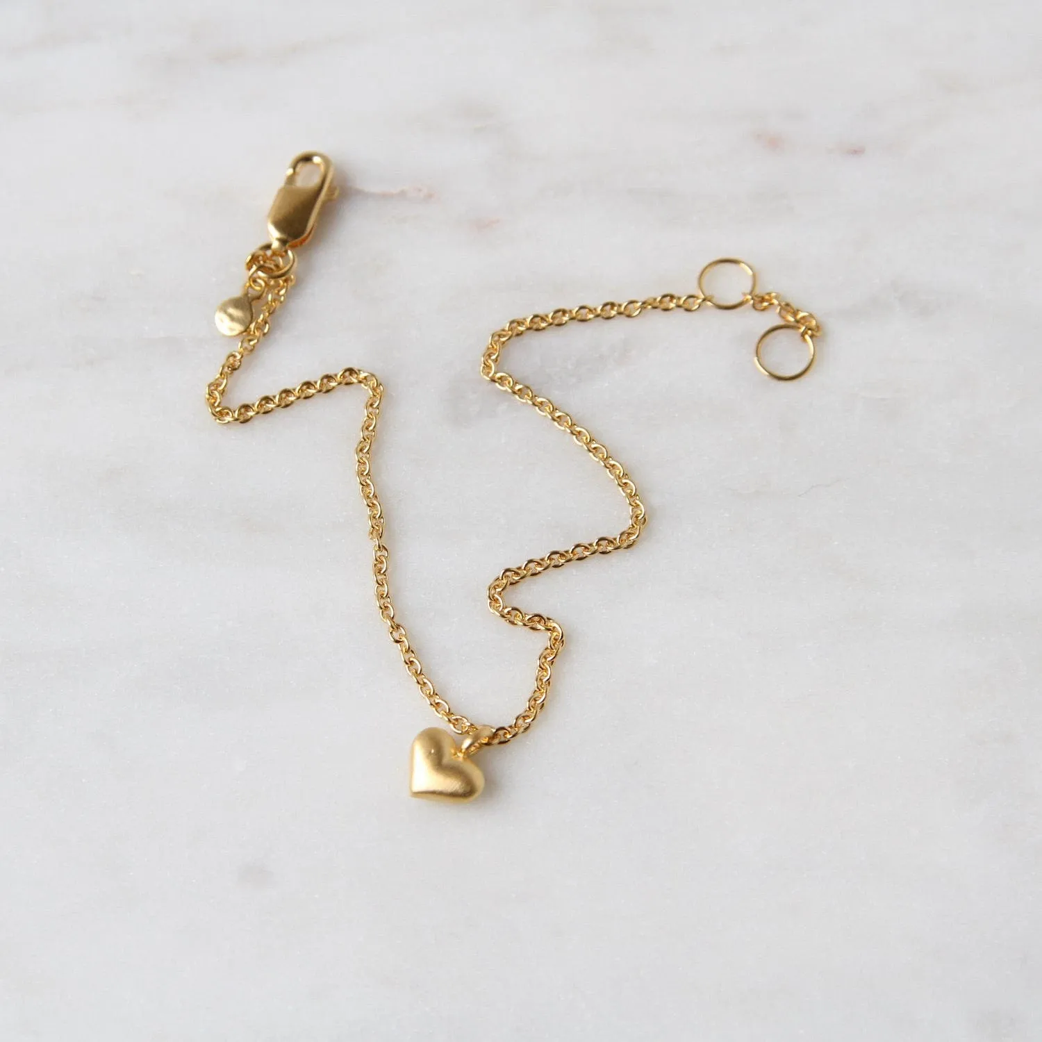 Gold Vermeil Puffed Heart Bracelet