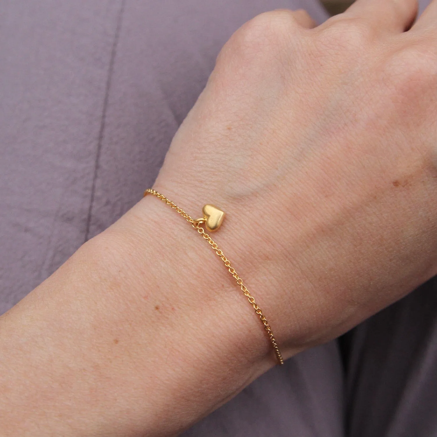 Gold Vermeil Puffed Heart Bracelet