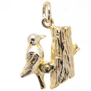 Gold Woodpecker Charm