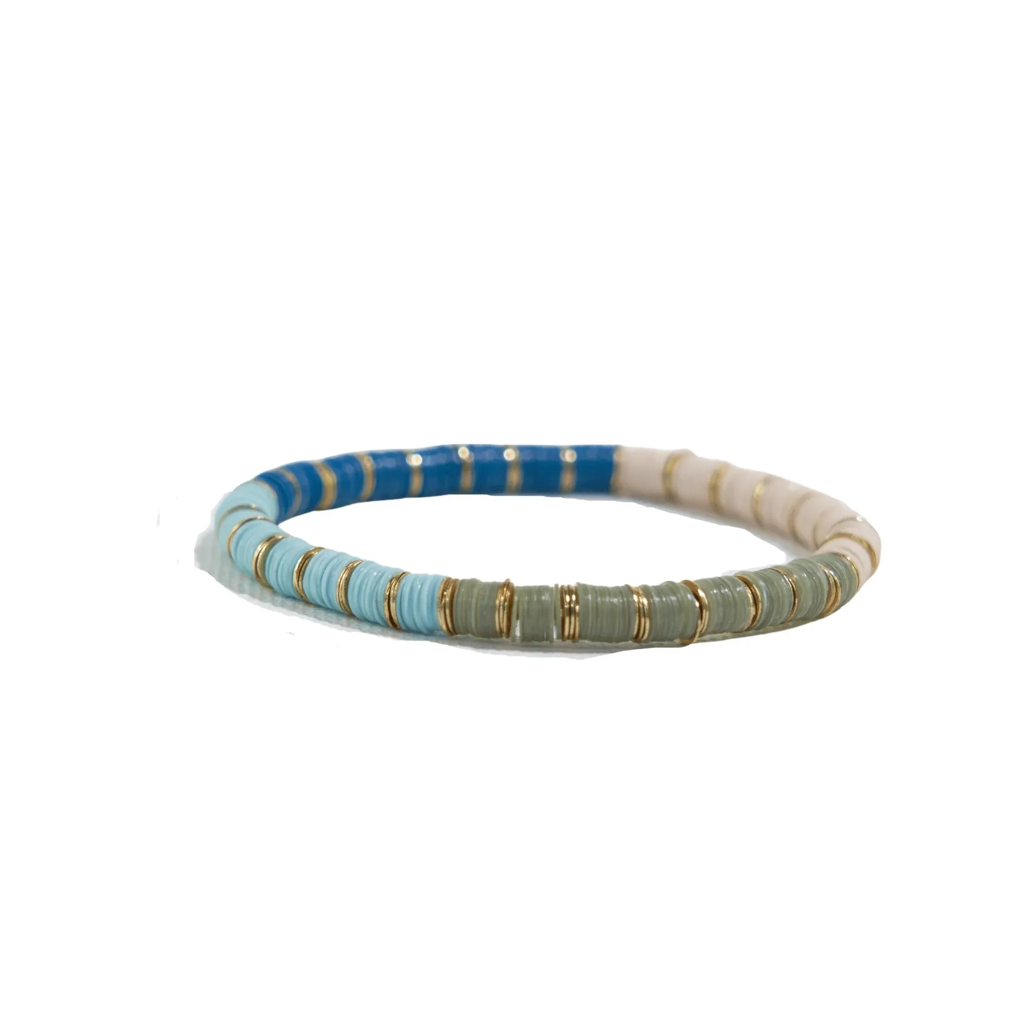 Grace Four Color Block Stretch Bracelet Blue