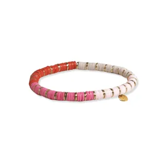 Grace Four Color Block Stretch Bracelet Light Pink