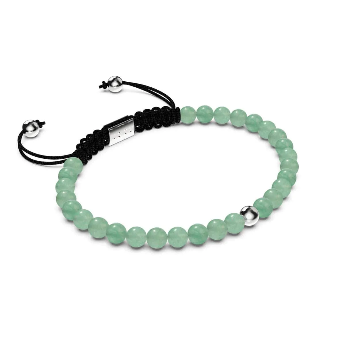 Green Jade | .925 Sterling Silver | Focus Gemstone Macrame Bracelet