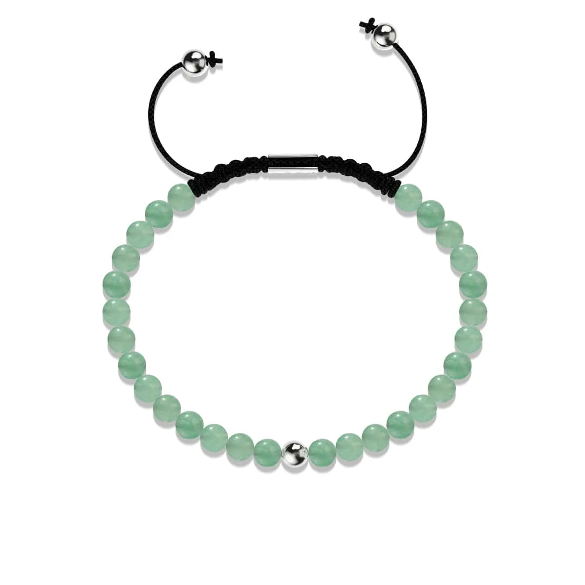 Green Jade | .925 Sterling Silver | Focus Gemstone Macrame Bracelet