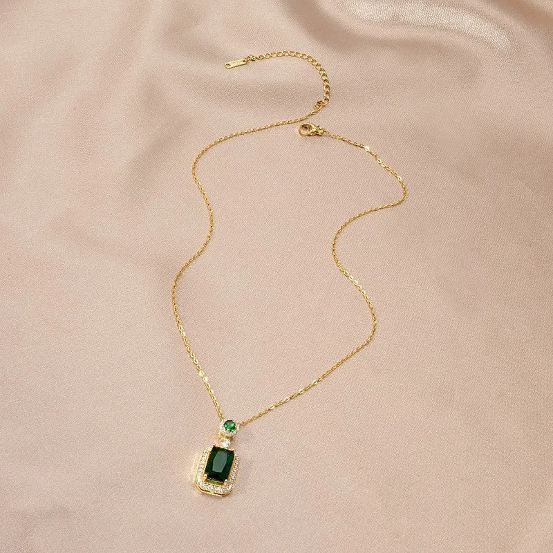 Green Zircon Pendant Necklace