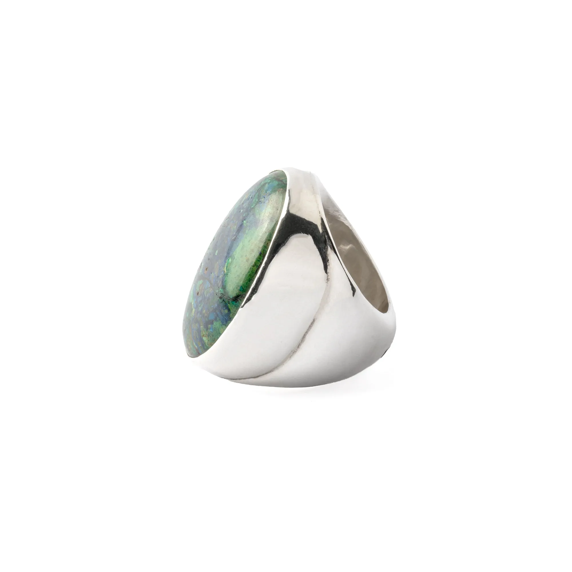 Hallmarked Silver Ring with Chrysocolla I