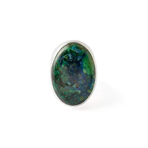 Hallmarked Silver Ring with Chrysocolla I