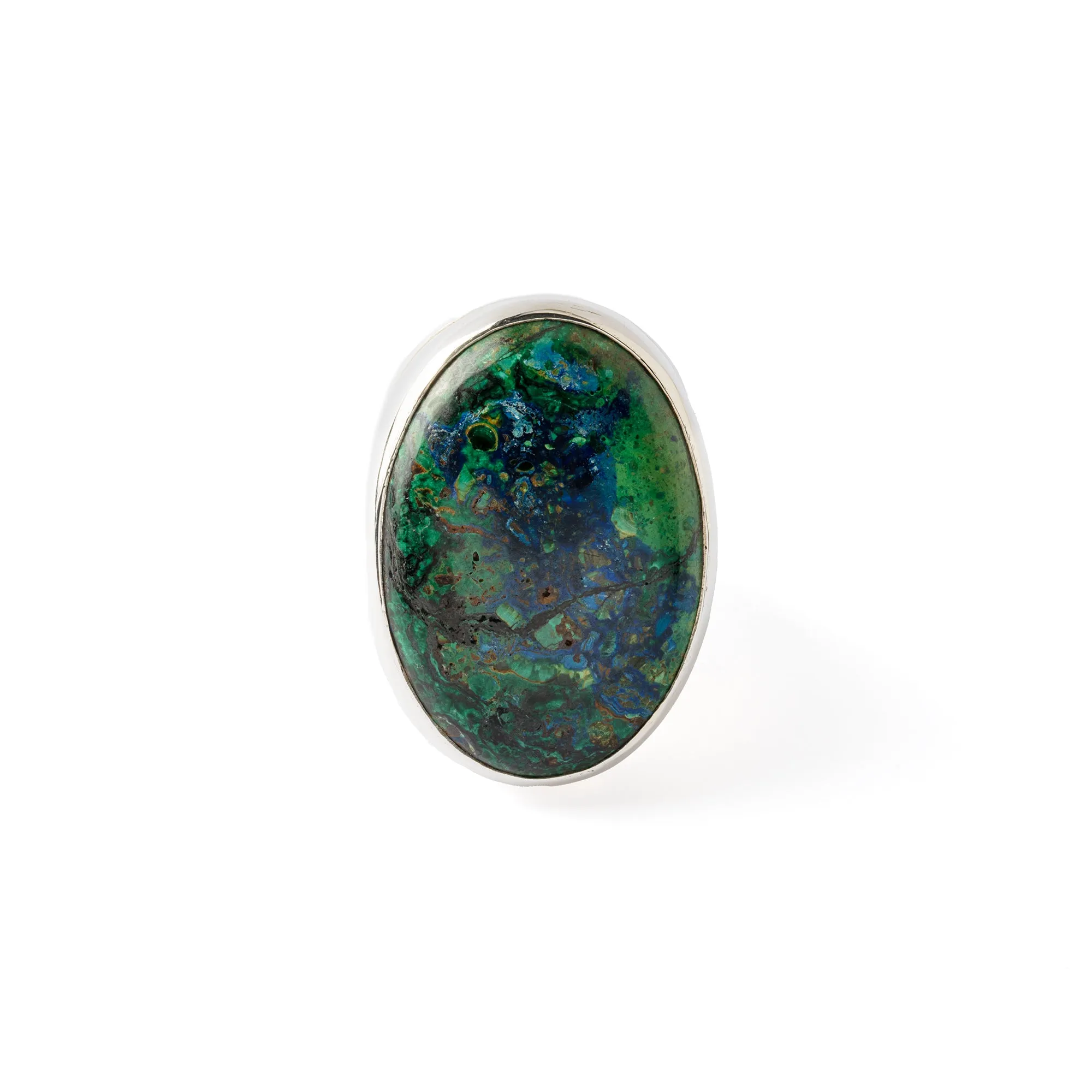 Hallmarked Silver Ring with Chrysocolla I