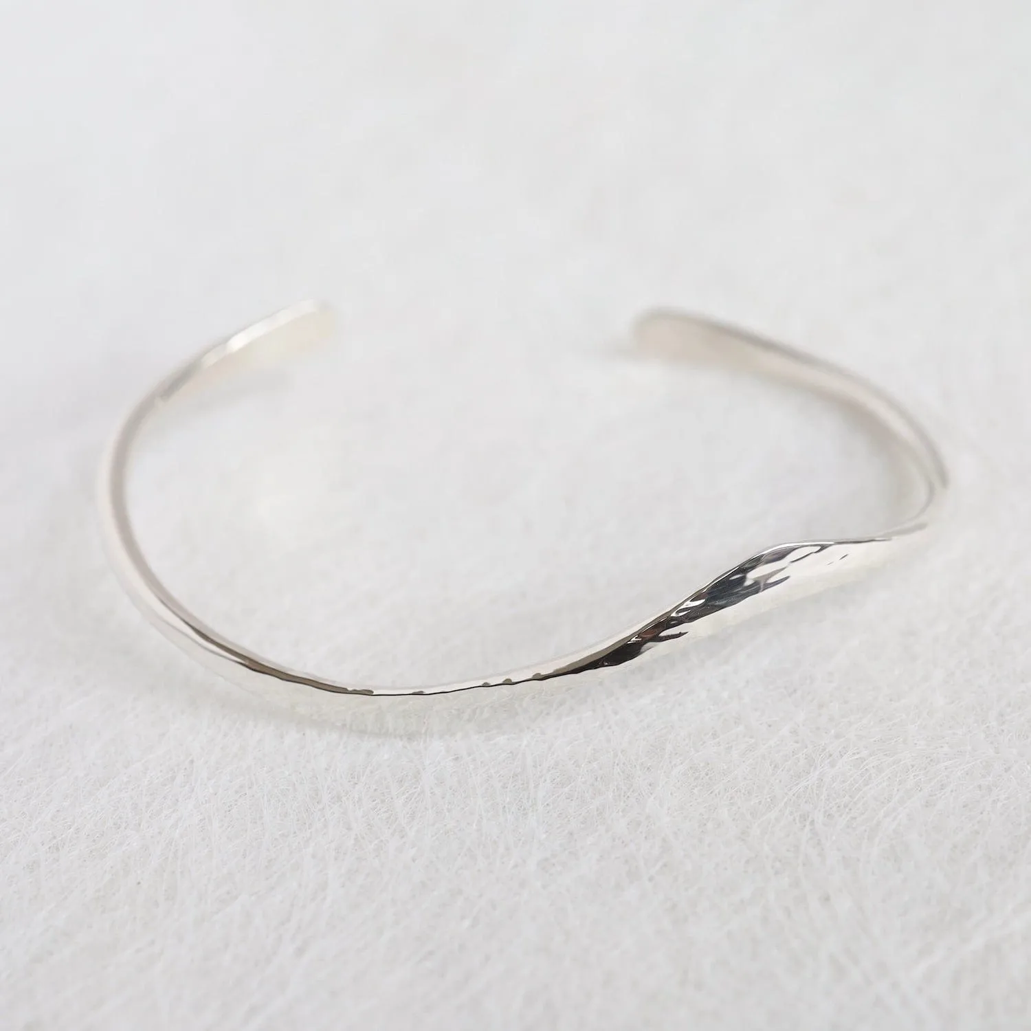 Hammered Single Wave Cuff Bracelet