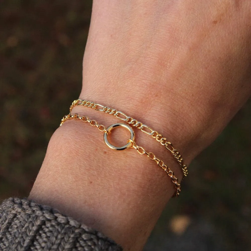 Heavy Circle Chain Bracelet - Gold vermeil