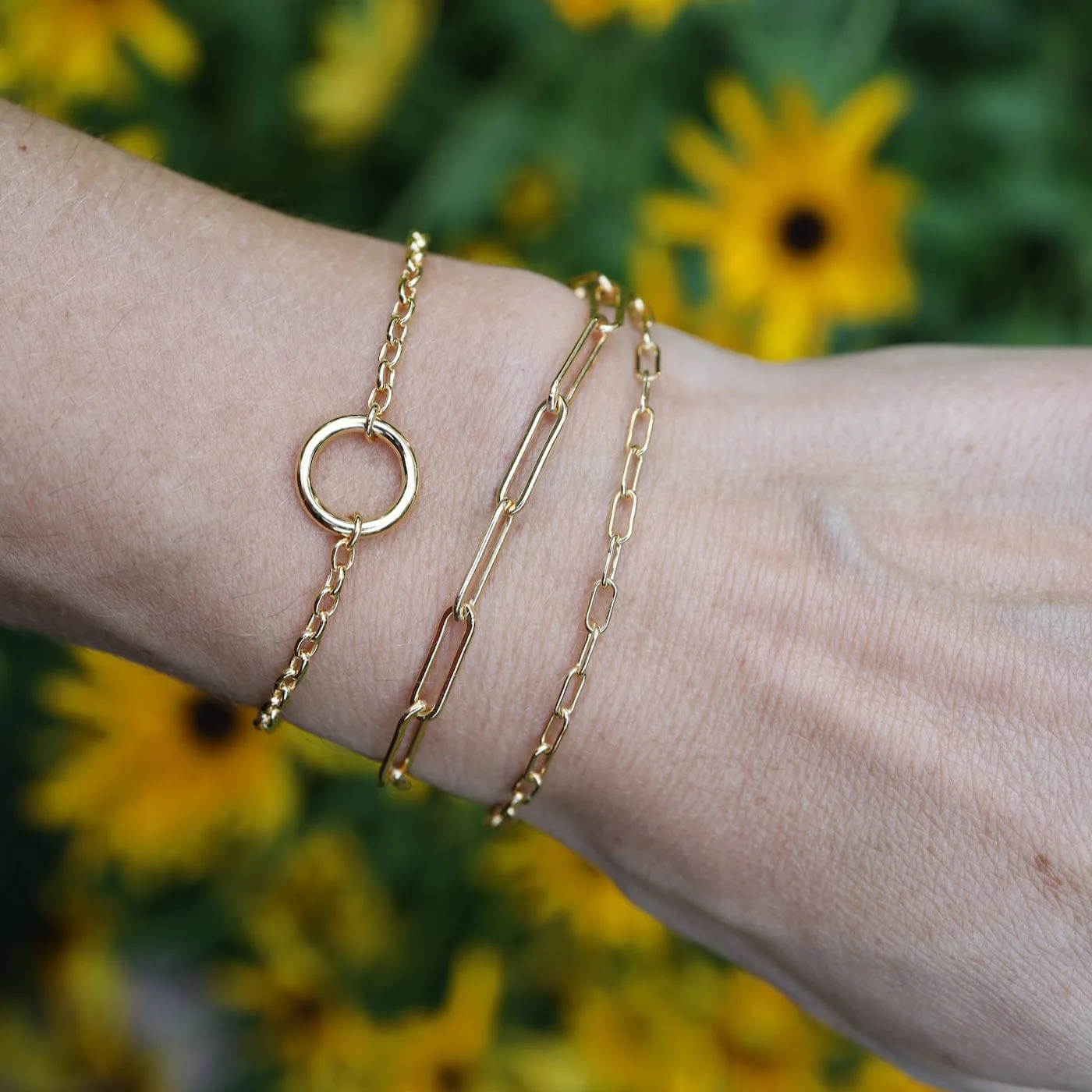 Heavy Circle Chain Bracelet - Gold vermeil