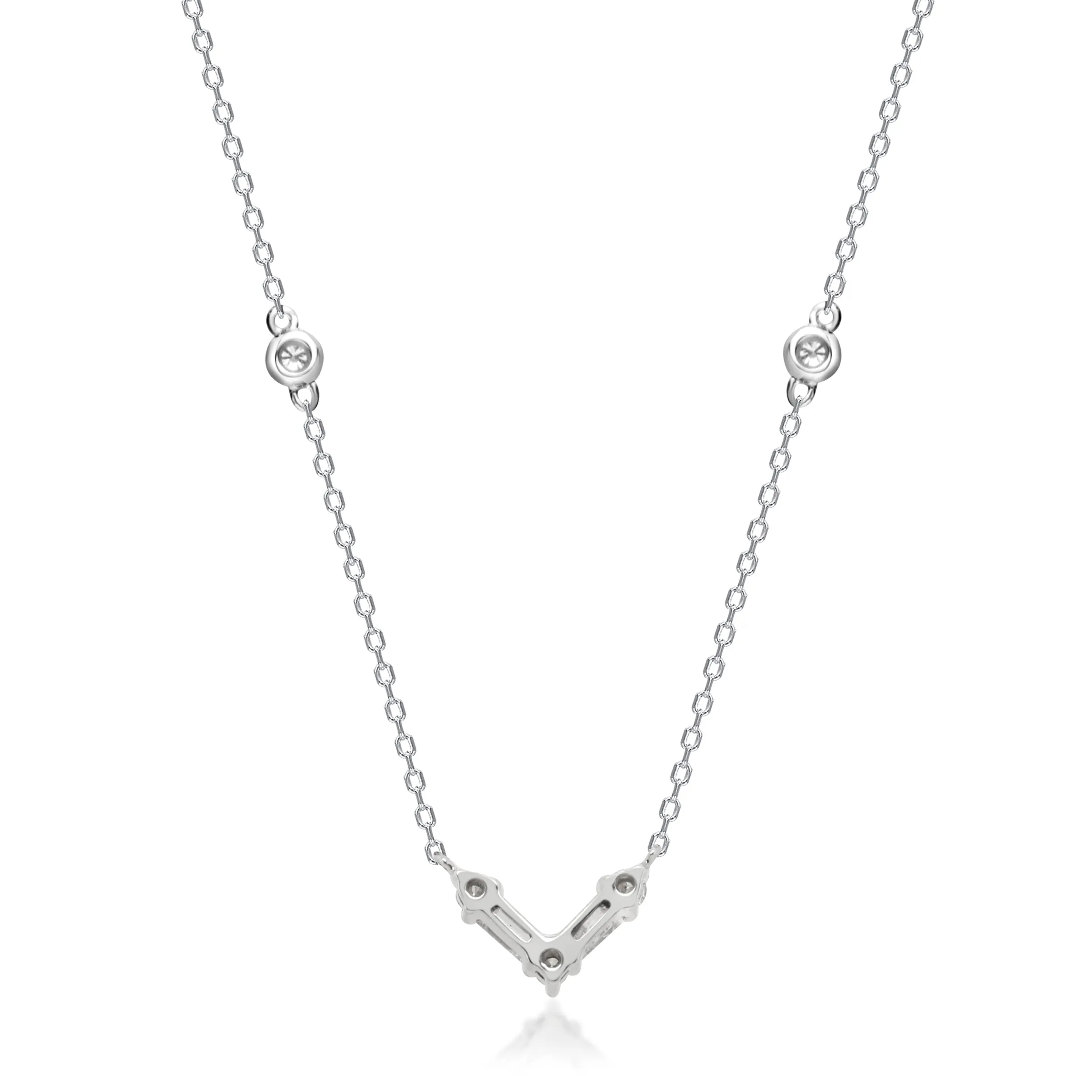 Holland 14K White Gold Baguette-Cut White Diamond Necklace